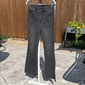 Express Charcoal Flare Mid Rise Jeans